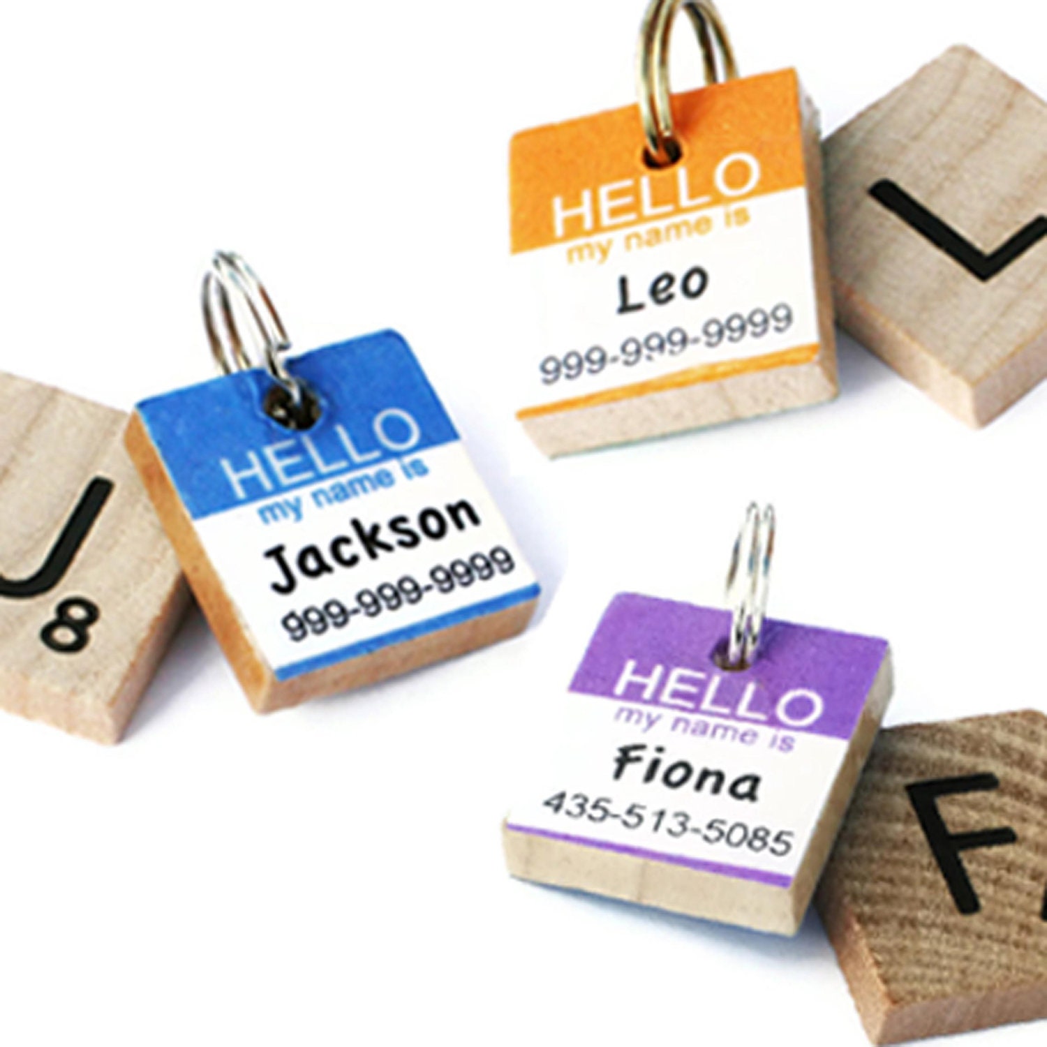 HELLO My Name Is - Classic Scrabble Dog Tag, Pet ID Tag