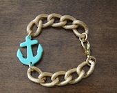 Sea Green Anchor Bracelet