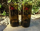 Recycled Wine Bottle Glasses made from Cru Wine Bottles Set of 2
