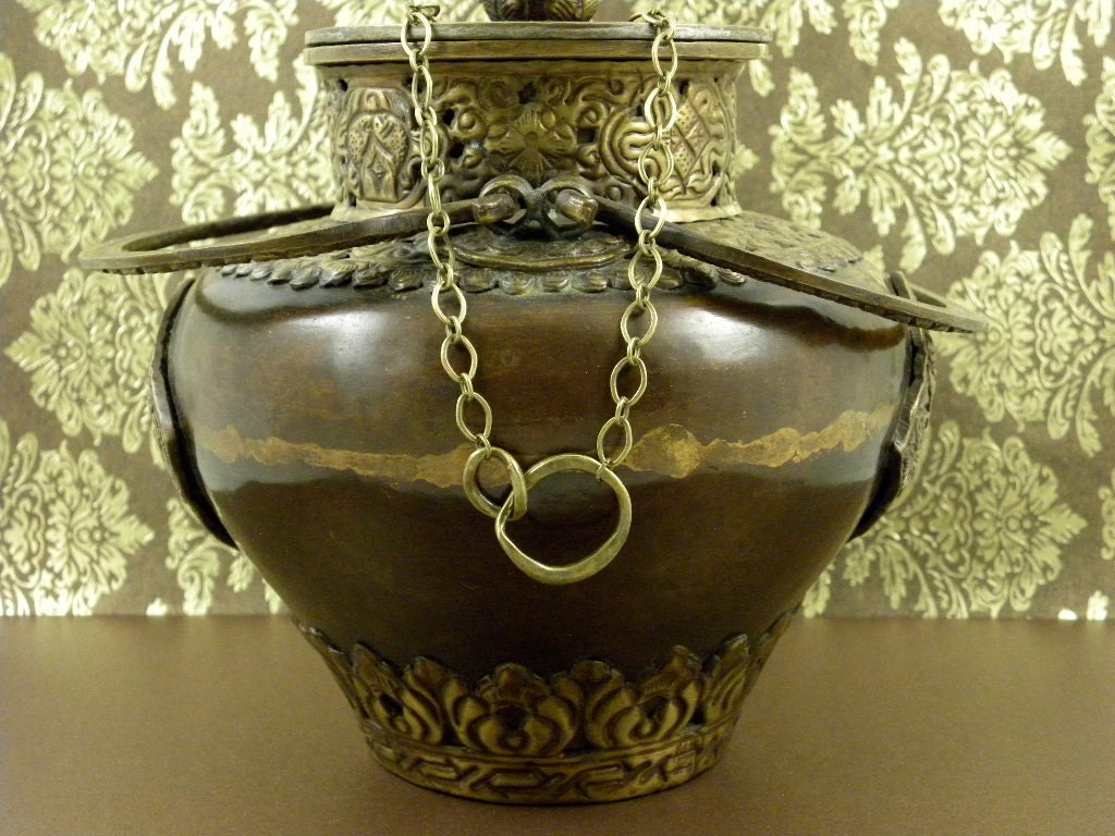 SALE - Antique Bronze Infinity Pendant Chain Necklace - Fashion Jewelry