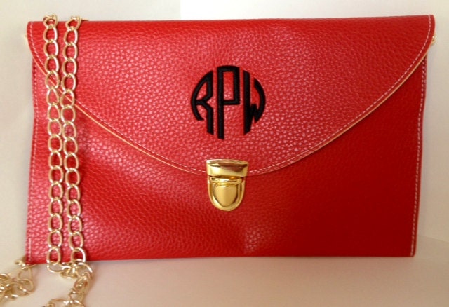 Monogrammed Women's Clutch Purse -GREEN