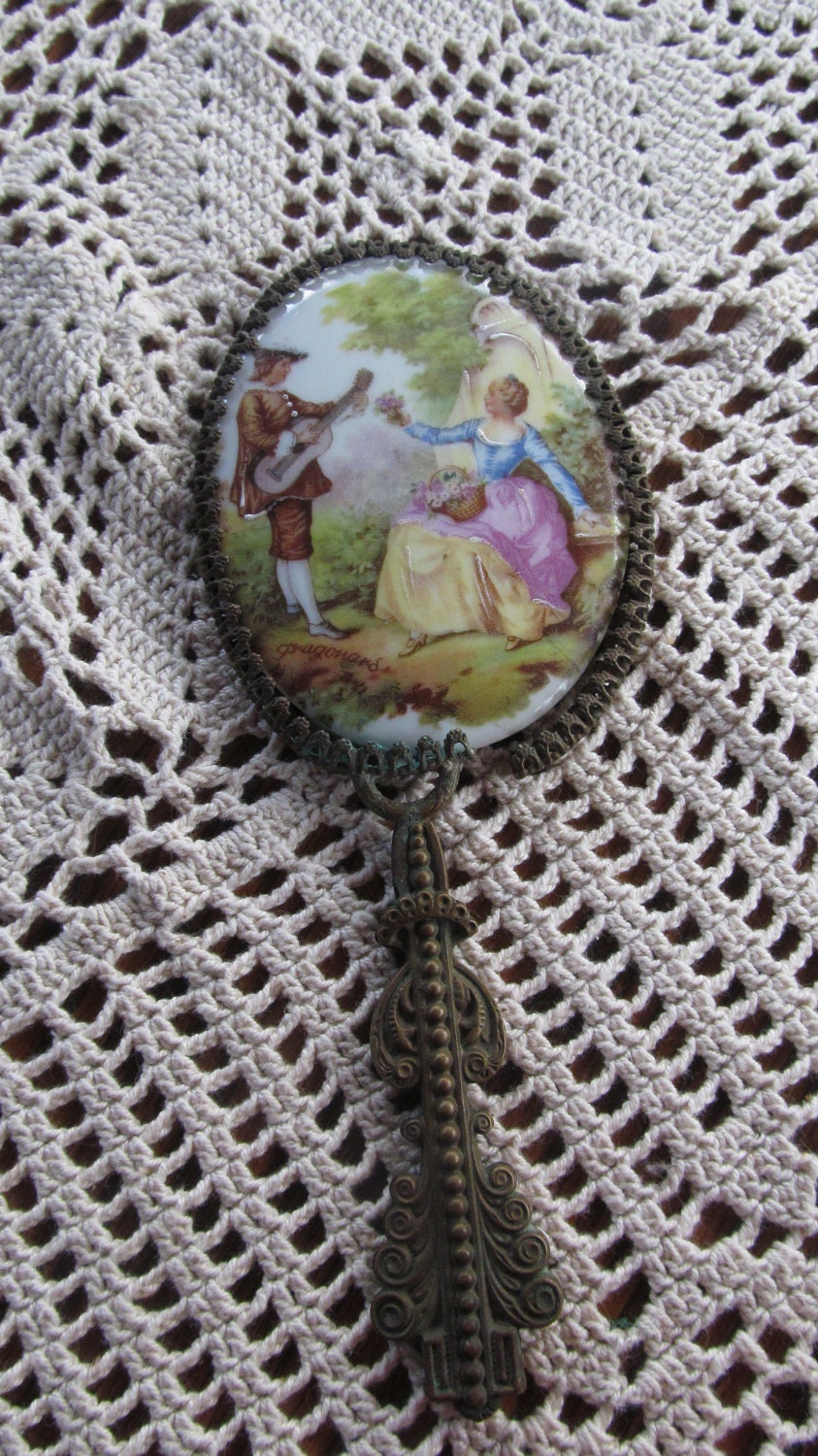1800s Victorian era Hand Held Mirror Antique by ReVintageLannie