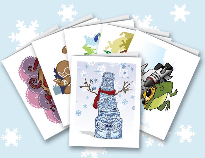 Pick N' Mix Holiday Monsters greeting cards - Variety pack of twelve