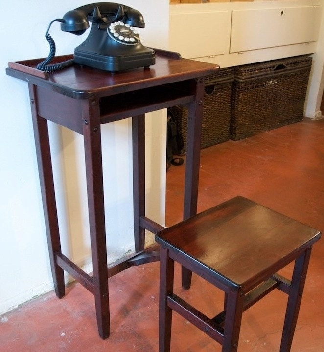 Antique Mahogany Betumal Telephone Stand by Park5Vintage on Etsy