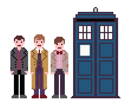 Doctor Who Cross Stitch Pattern - Nine, Ten and Eleven (PDF) INSTANT DOWNLOAD