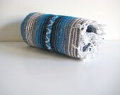 SALE Small Blue Vintage Mexican Blanket
