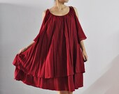 Christmas girl ...Red cotton dress (one size fit most)