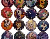 My Little Pony Friendship is Magic Pins Pinback Button Set - 1.5"