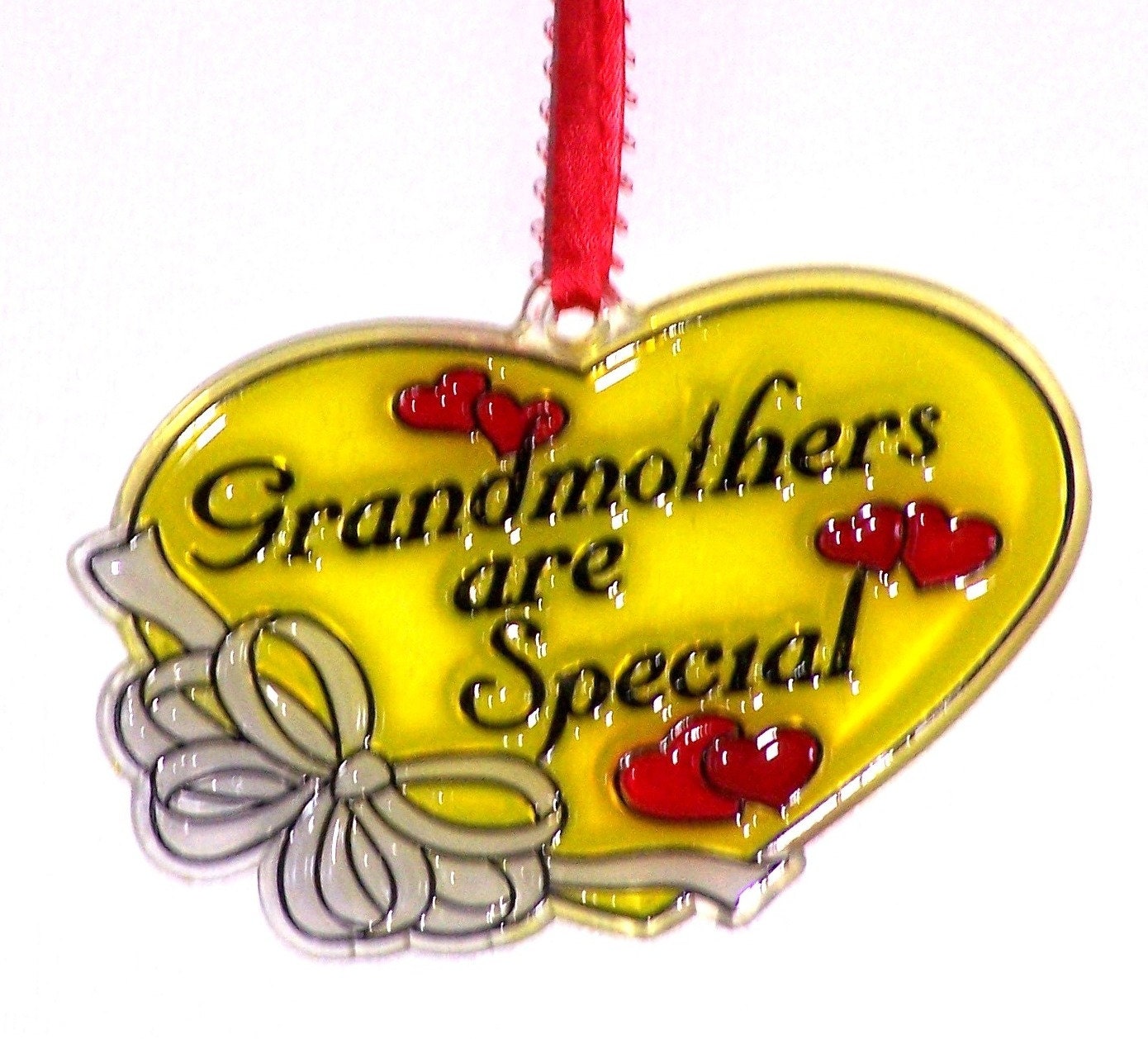 ORNAMENT - Grandmothers Are Special- Acrylic - Red - Pink -Yellow- White- Handpainted Home Decor