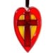 ORNAMENT - Heart & Cross- Acrylic - Red - Yellow- Brown - Home Decor
