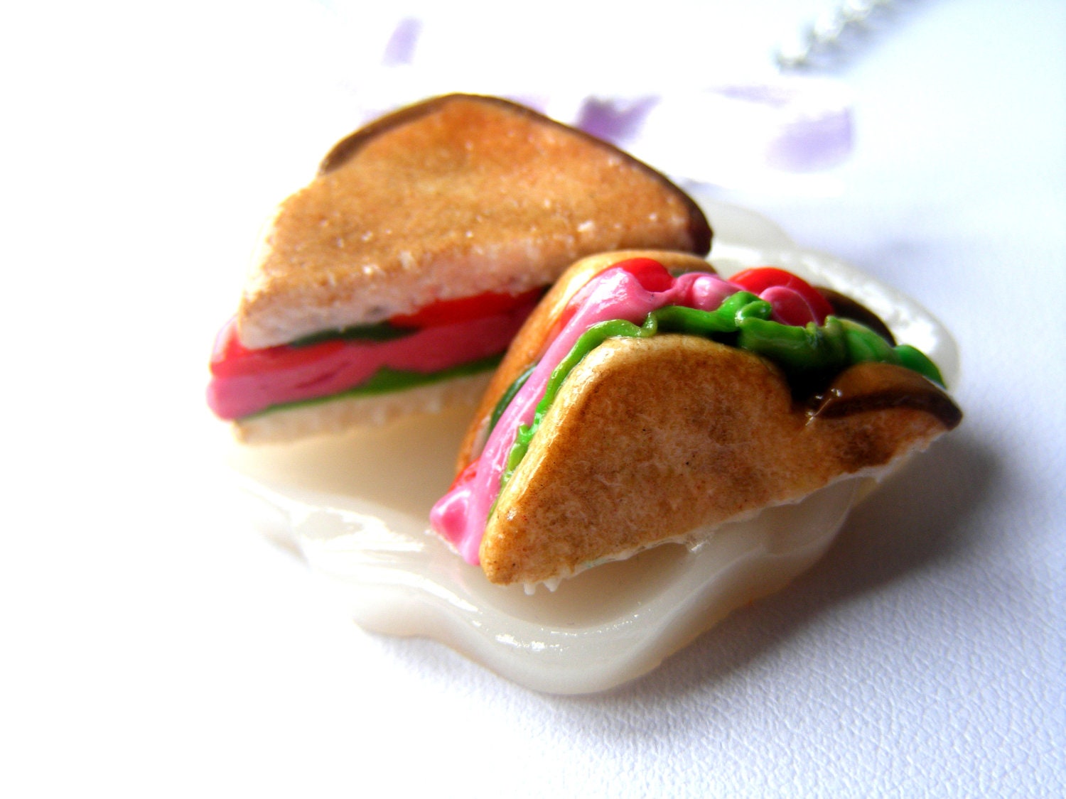 Polymer Clay Sandwich Necklace , Polymer Clay Jewelry, Kawaii Polymer Clay Charm Sandwich Necklace, Kawaii Jewelry, Kawaii Charm