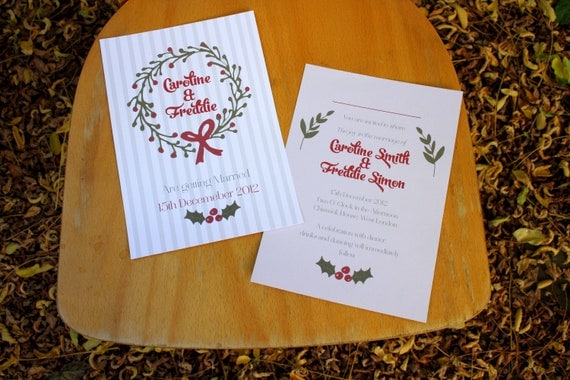 Winter, Wreath, Rustic, Woodland, Christmas, DIY Printable Wedding Invitation Il_570xn