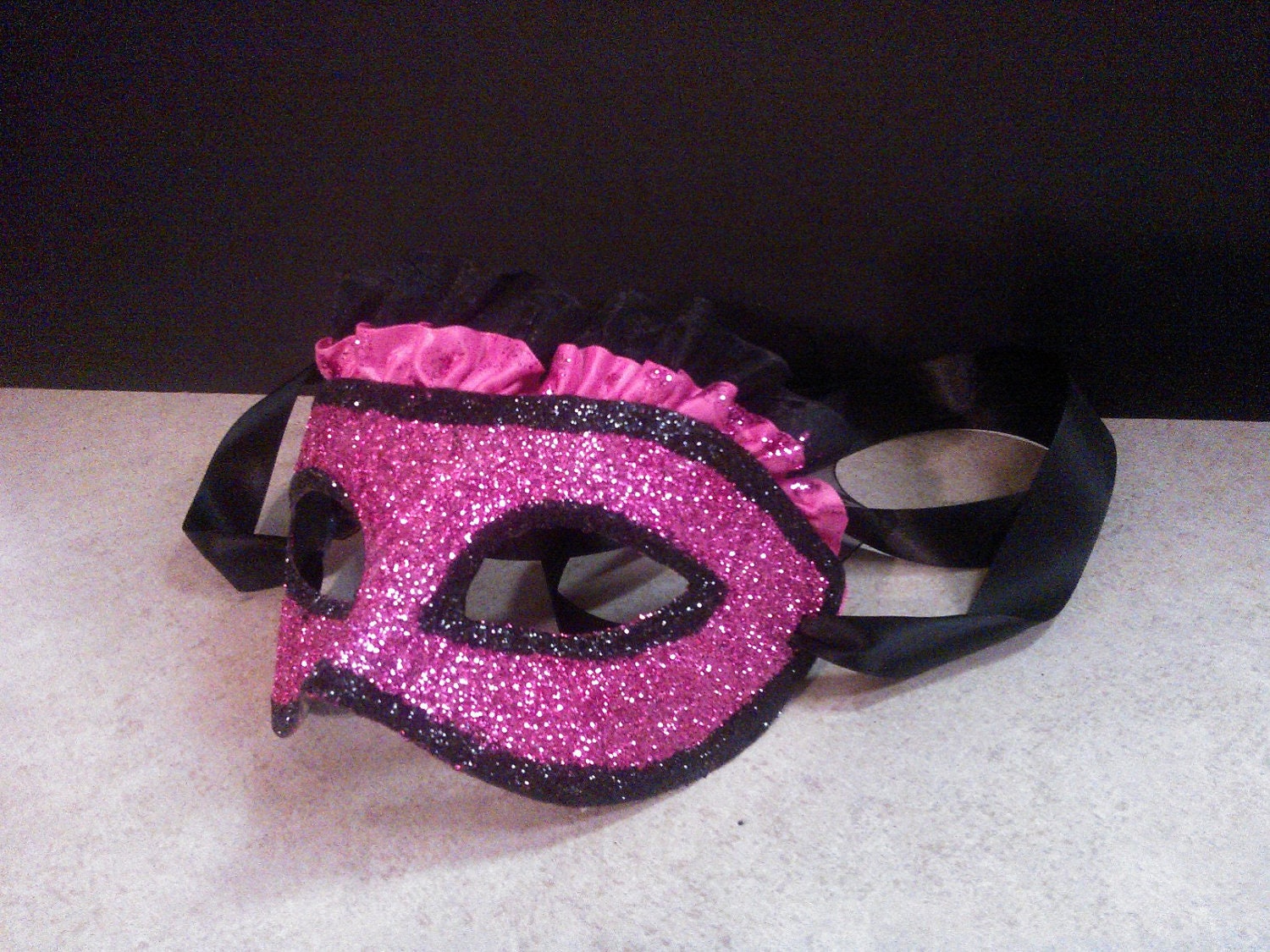 pink mardi gras mask porcelain