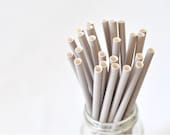 Paper Straw Solid Color - Pastel Gray x 25