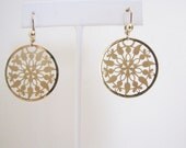 14k Gold Filigree Dangle Earrings from Italy With a Brushed Florentine Finish - Fine Jewelry - Spring Jewelry