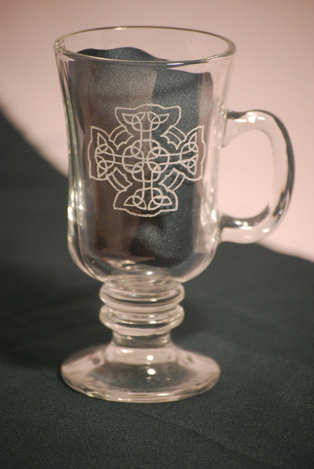 Irish Coffee glass with Celtic Cross