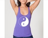 Womens Racerback Tank Top -  Yin Yang Tank - American Apparel Tri-Blend S M L  (6 Colors Available)