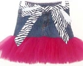 Tutu: Hot Pink and Zebra Denim (Jean) Tutu