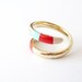 Coral and Mint Ring. Adjustable Ring. Stackable Ring. Simple. Everyday Jewelry. Color Block.