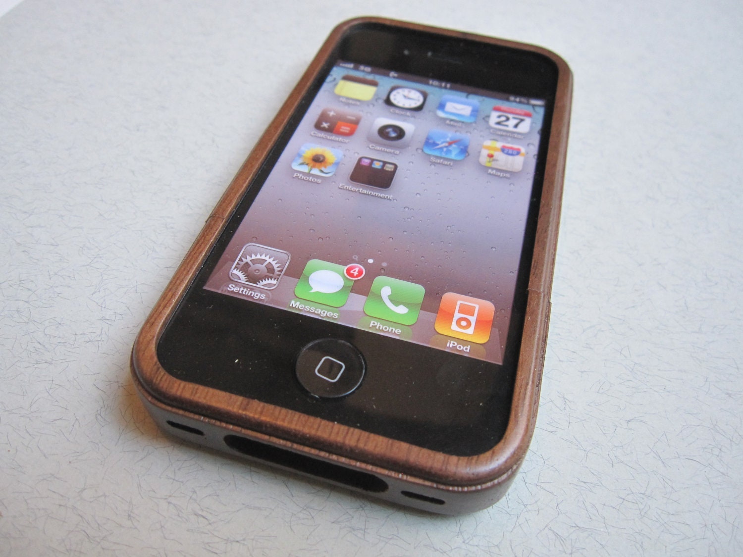 Iphone 4 case - wooden cases bamboo, cherry and walnut wood - Dandelion - laser engraved