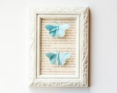 Blue Butterflies in White Frame