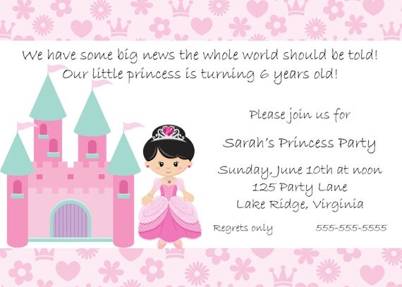 Printable Princess Birthday Invitation Il_570xn