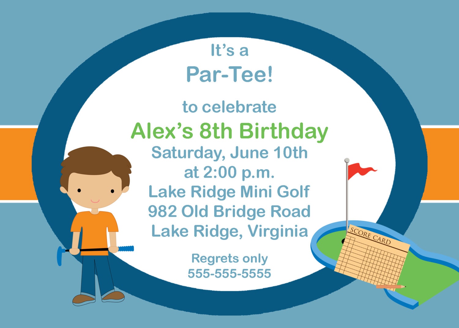 Printable Boy Mini Golf Invitation Il_570xn