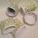 Light green polka dots Set of 5..Hidey hut, 2 cozy caves, cuddle cup and tunnel