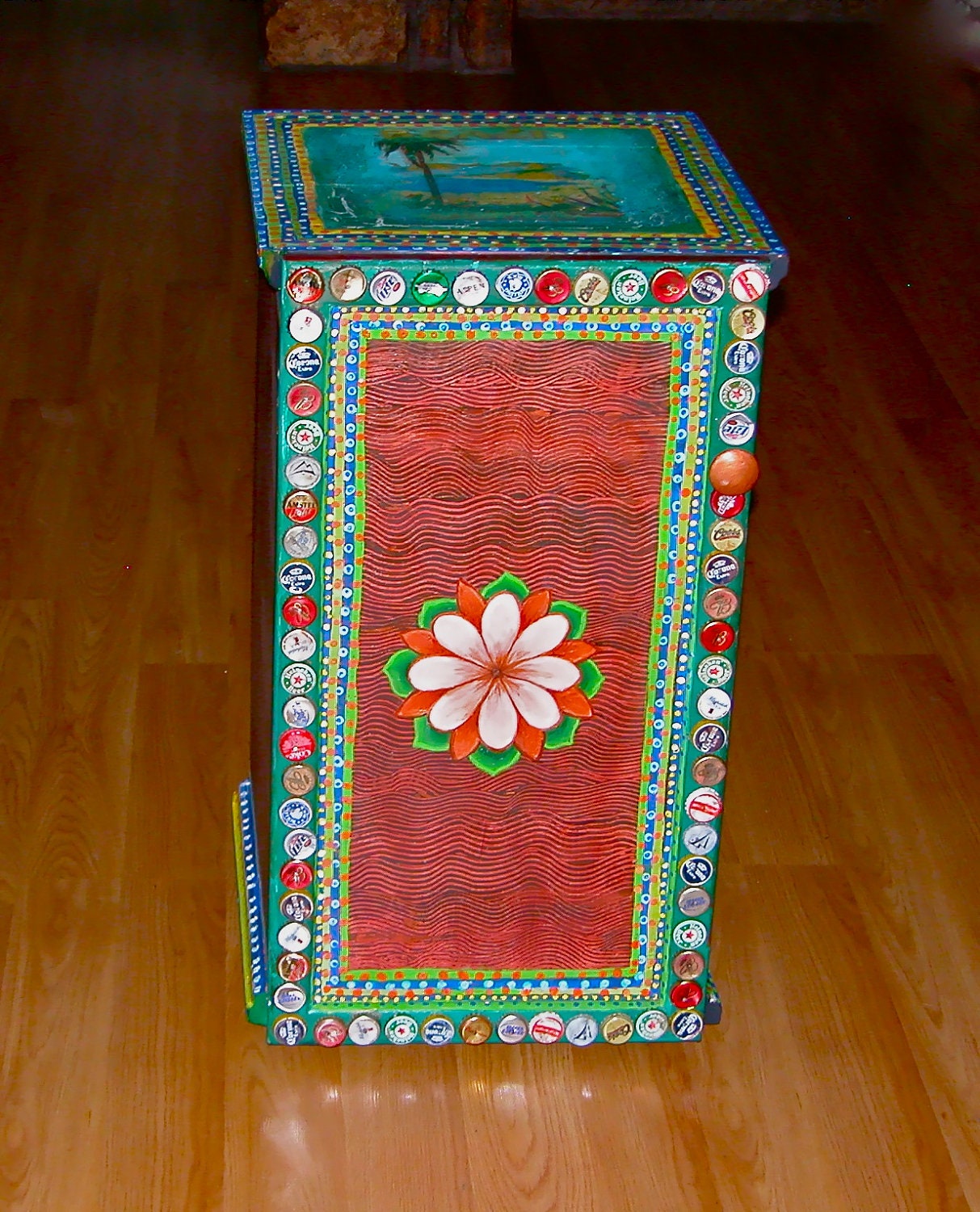 hand painted mixed media furniture side by karstinas