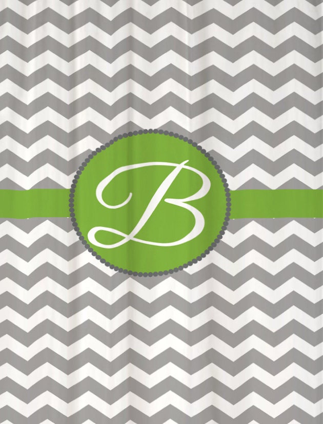 YOU PICK Chevron and Accent COLORS Shower Curtain 69x70"  Monogrammed Personalized Custom for your Bathroom