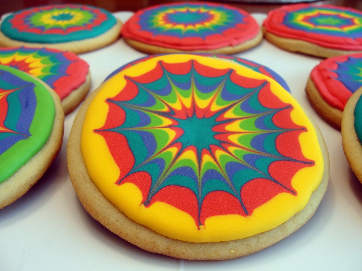 Tie Dye Sugar Cookies - one dozen X-LARGE SIZE