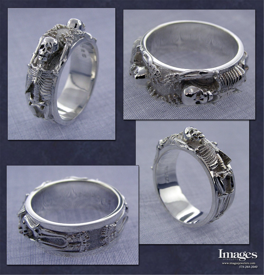 Gents Skeleton Band in Sterling Silver