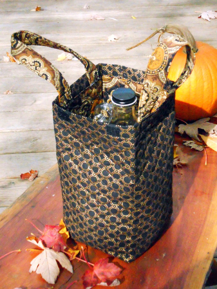 Beer GROWLER Cooler Carrier Bag - Made in USA - with 4 freezer bags