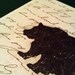 Bear Coaster - Set of 4, Bear Silhouette Over Cursive Writing, Ceramic