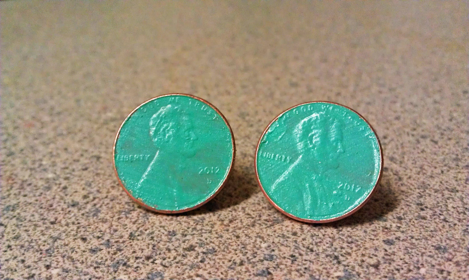 Penny Earrings - 9 Colors - Spring Hand Painted Coin Studs