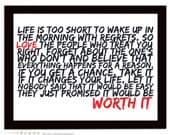 Life Is Too Short - Harvey MacKay Quote - Typography Poster - Inspirational Quotes/LOVE - A4 / 11.7 x 8.3 inches
