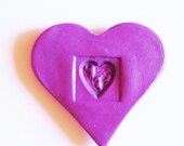 Wedding handmade clay heart magnet purple painted personalized birthday party home decor decoration fridge magnet gift idea bride bridal