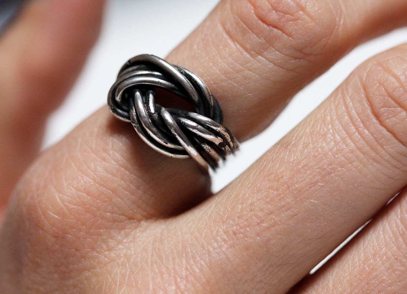 Knot Ring Sterling Silver Knot Ring Metalwork, Handcrafted ring