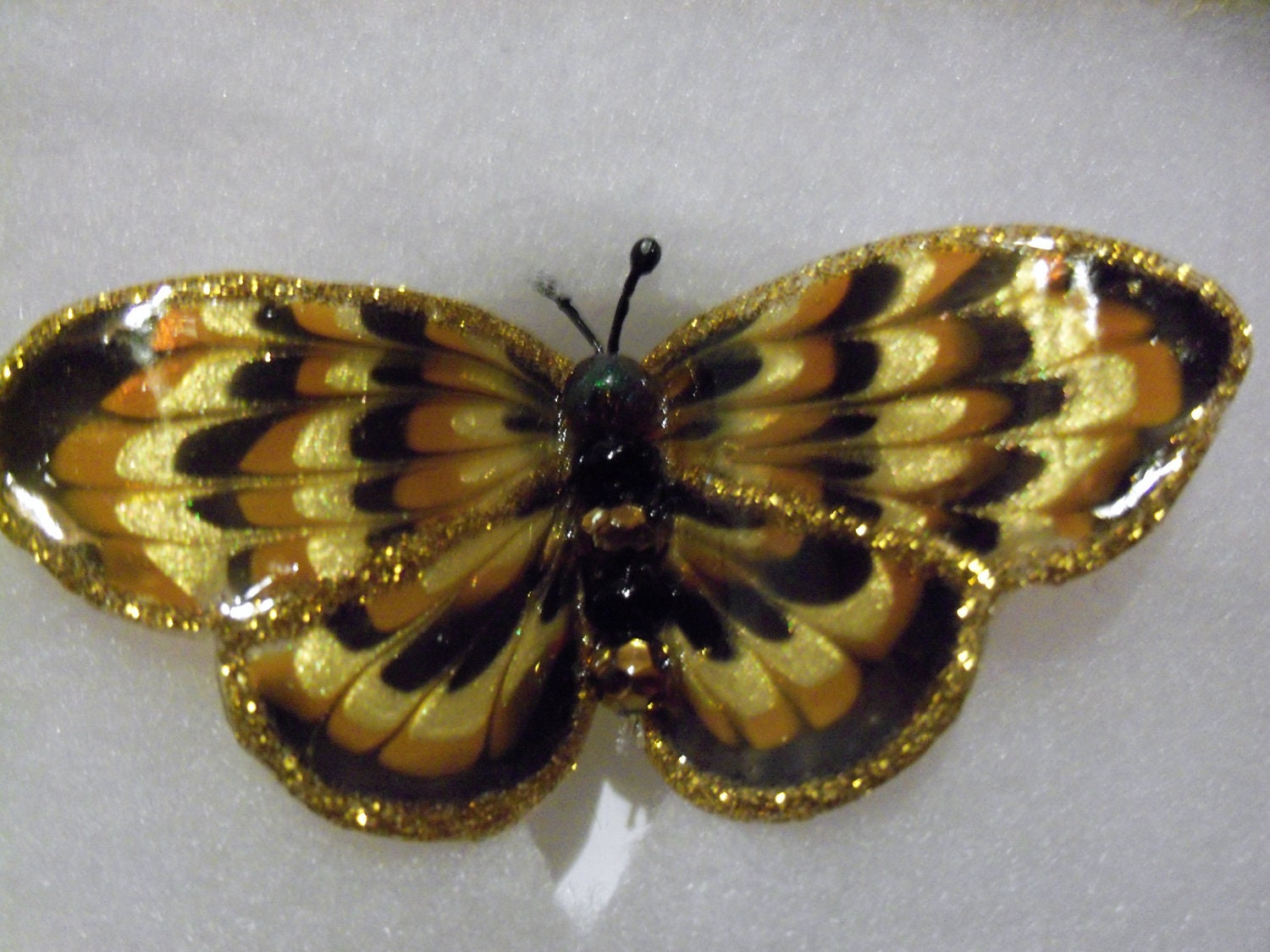 Gold and Brown  butterfly brooch