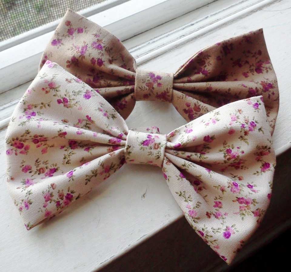 Vintage Rose Big Hair Bows