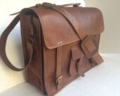 Leather messenger bag 16 inch leather briefcase over-lander leather portfolio bag retro laptop office satchel travel shoulder bag