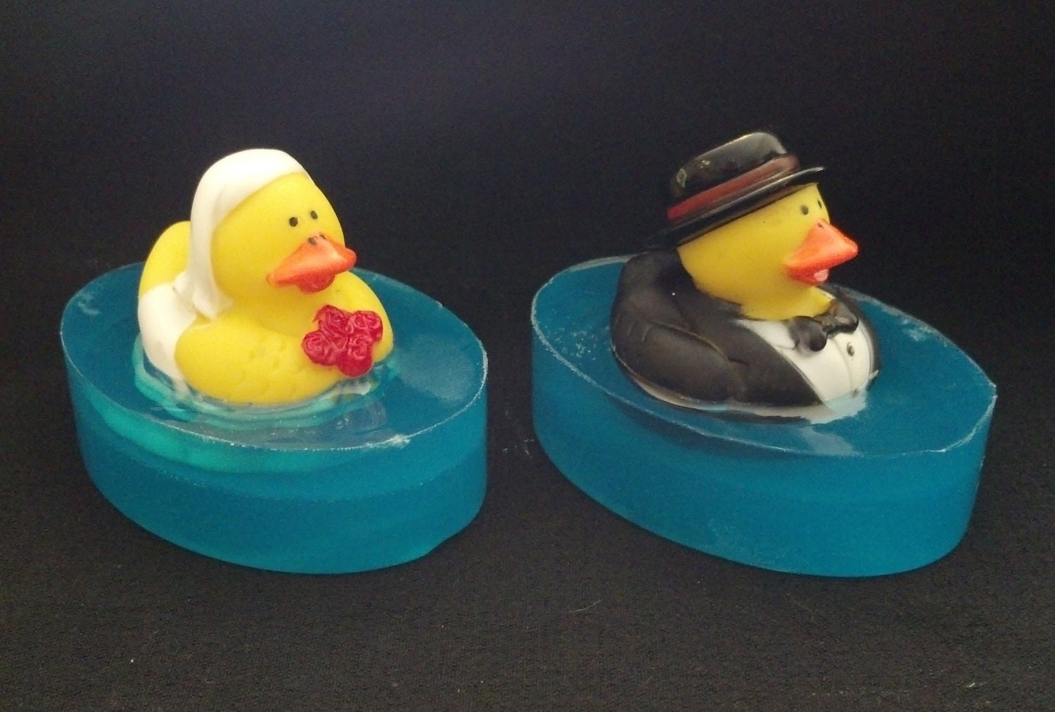 Bridal Pair Rubber Ducky embedded toy soaps by Lavish Handcrafted