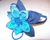 Handmade Blue Silk Fabric flower headband,fashion accessories,Hair accessories