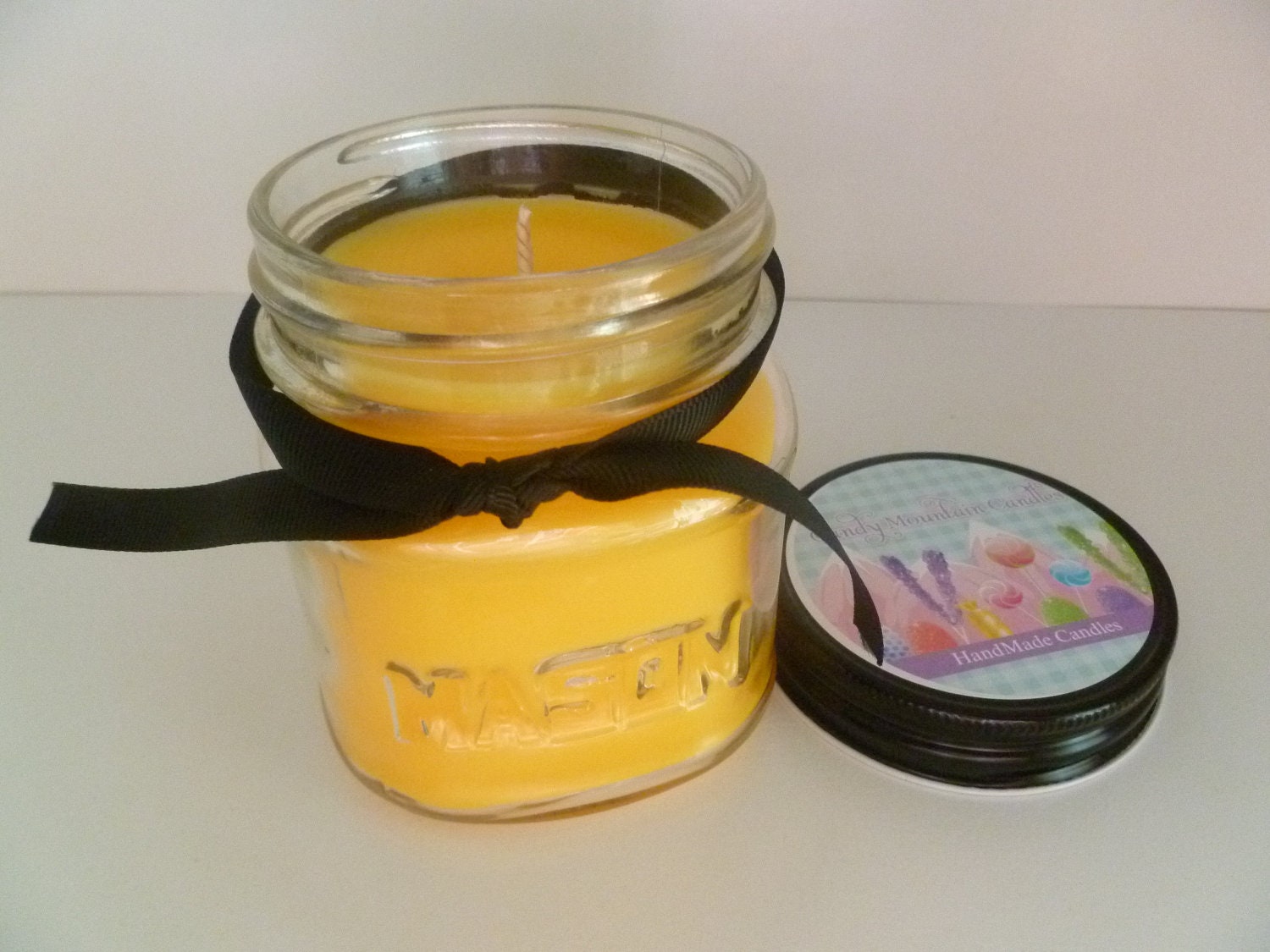 Jasmine Scented 8 oz. Mason Jar Container Candle Floral Highly Scented Spring Scents