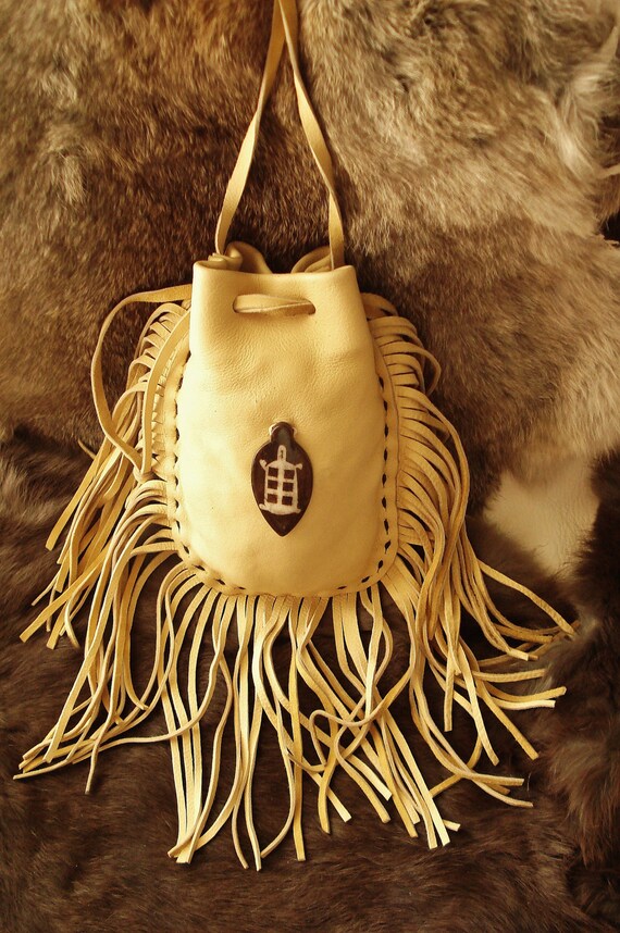 Native American Leather Medicine Bag by StarrLeathers on Etsy