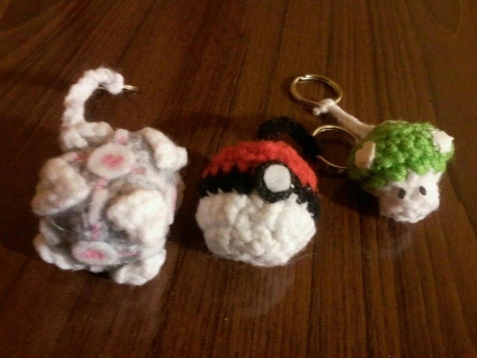 Portal Companion Cube Crochet Keychain - made to order