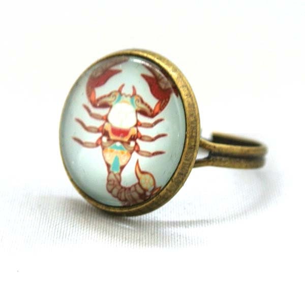 10% SALE Ring Scorpio Jewelry Astrological Signs and Symbols Circle Shape Special Jewelry