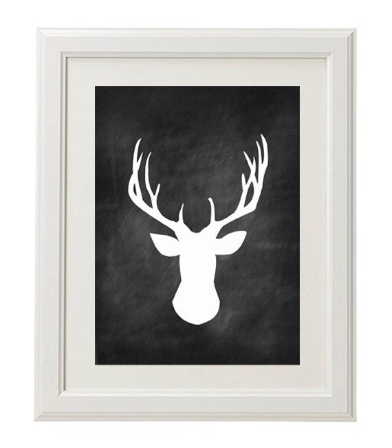 Chalkboard Deer Head Printable
