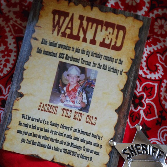 Cowboy/Cowgirl Wild West Birthday Party Custom Personalized Printable DIY Invitation Il_570xn