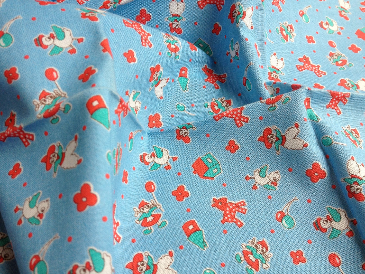 Red, Blue and Aqua Kawaii Farmyard Fat Eighth